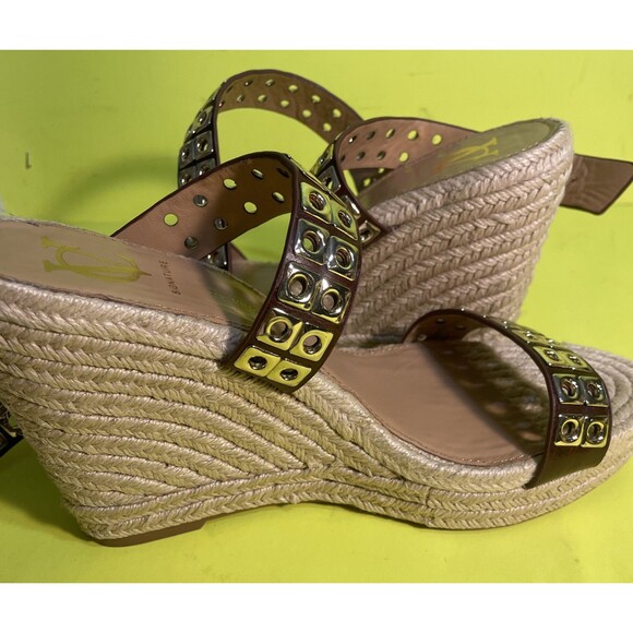 Women's Vince Camuto Signature Dacia Leather Espadrille Wedge Sandals Sz 10 - Picture 5 of 10